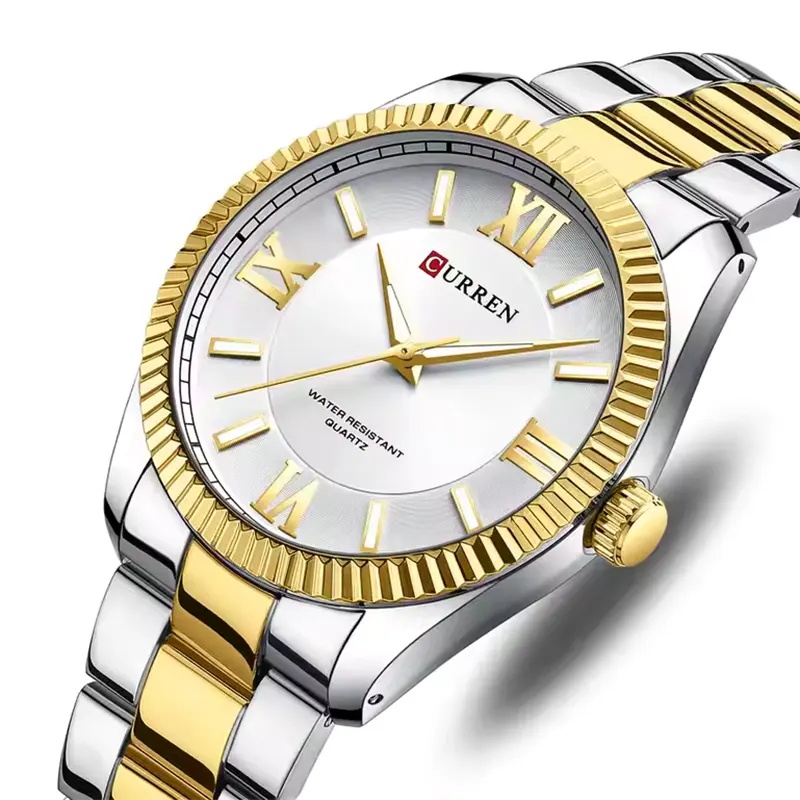 Curren Quartz Silver Dial Two-tone Men’s Watch- 8453